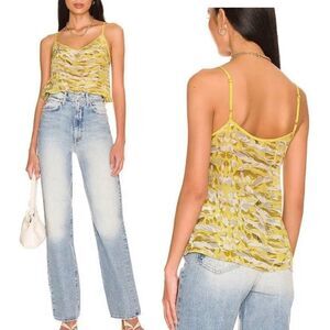 ALLSAINTS Tami Oniyuri Spaghetti Strap Tank Top Yellow size 0 NWT $135